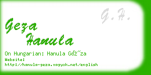 geza hanula business card